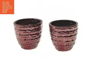 Lyserøde vaser fra I. C. Lauvring (str. 2 styk, 12x13,5 cm)