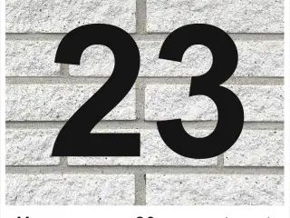 Husnummer i 3 mm sort Dibond, Højde 20 cm