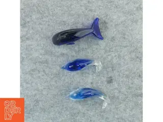 Glas delfiner (str. 14 x 4 cm og 12 x 3 cm)