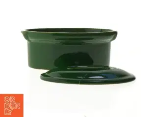 Grøn keramikskål med låg (str. 24 cm)