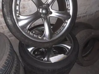 4 stk alufælge lidt dæk tilbage 