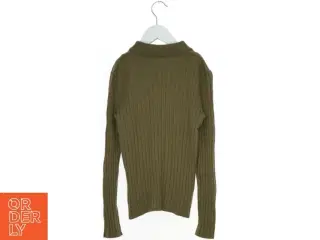 Olivengrøn strikket sweater (str. 164)