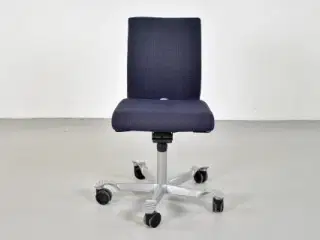 Häg h04 kontorstol med sort/blå polster og gråt stel