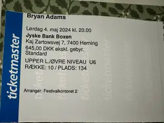 Bryan Adams koncert billet