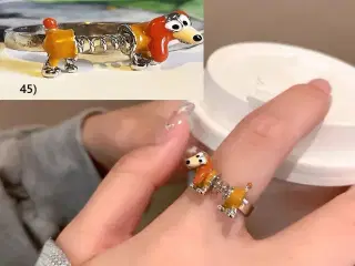 * Sterlingsølv; Sød gravhund-fingerring