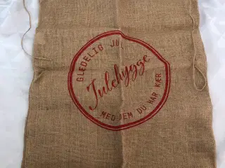 Ubrugt julemands sæk/gavesæk til jul i hør 