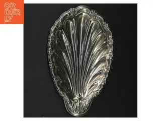 Muslingeskal Sølv Metal bakke (str. 23 x 13 cm)