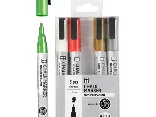 Kridttusch, streg 1,2-3 mm, metallicfarver, 5stk./ 1 pk.