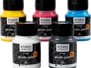 Creall Studio Akrylmaling, 5 x 500 ml, Ass. Farver
