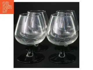 Sæt glas med sort fod (str. Ø 6x13 cm)