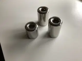 3 lysestager i stål mrk. Stelton