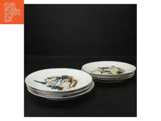 Sæt af dekorative tallerkener med ostemotiv (str. Ø 19 cm)