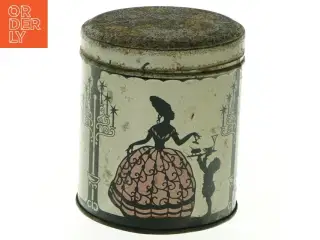 Vintage kagedåse (str. H. 10,5 cm. ø. 9 cm)