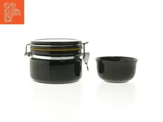 Sort opbevaringsglas med låg fra Bee House Japan (str. Ø 13 cm)