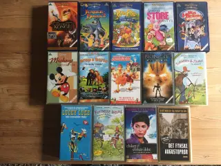 37 VHS Walt Disney Klassikere, orig. gl. tegnefilm