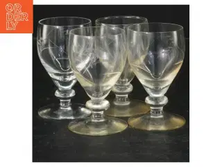 Holmegaard Bygholm portvinsglas (str. 4 styk. ø. 4,5 cm. længde, 8 cm)
