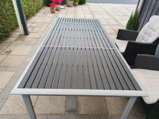 Havebord sort/alu 200x95