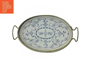 Dekorativ bakke med porcelænsmønster (str. 22 cm)