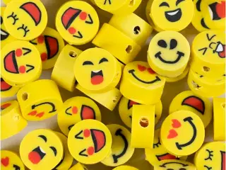 Figurperler, Emoji, diam. 10 mm, hulstr. 1,5 mm, 200stk./ 1 pk.