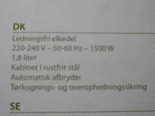 Perfekt Gave ! - Ny ledningsfri Elkedel