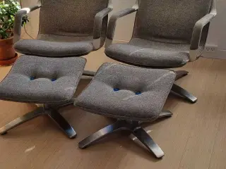 2 stk. Berg lænestole med. Fodskamler 