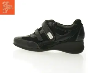 Sorte lædersko med velcro fra Geox (str. 36,5)