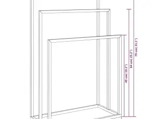 Fritstående håndklædeholder 48x24x79 cm jern sort