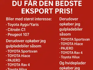 OPKØBER ALT TIL EKSPORT