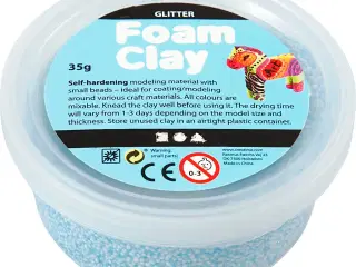 Foam Clay®, glitter, lyseblå, 35g/ 1 ds.
