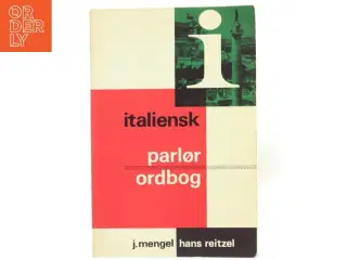 Italiensk Parlør Ordbog af J. Mengel (Bog)