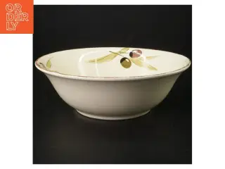 Stor keramik salatskål med olivenmotiv (str. 25 cm)