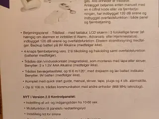 Trådløst alarm anlæg - nyt / uåbnet