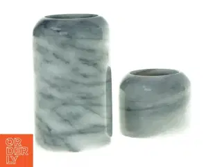 Lysestager i marmor til fyrfadslys (str. 10 cm og 4 cm)