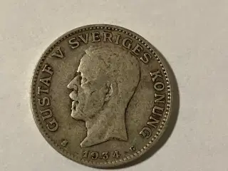 1 Krona 1934 Sweden - Silver