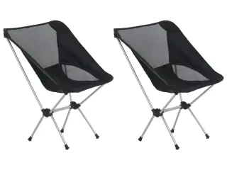 Foldbare campingstole 2 stk. m. b�æretaske 54x50x65 cm aluminium