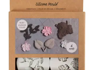 Silikoneform, Blad og blomst, H: 0,5 cm, L: 1,8-4,5 cm, 4stk./ 1 stk.
