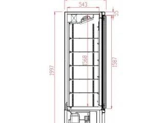 Display køleskab – med 2 glas døre 1000 liter 