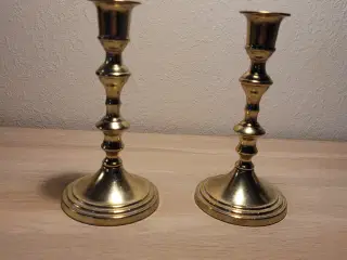 Messing lysestager 2 ens