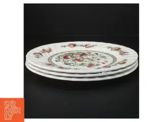 Dekorative tallerkener fra Staffordshire (str. Ø. 26 cm. 3 stykker)