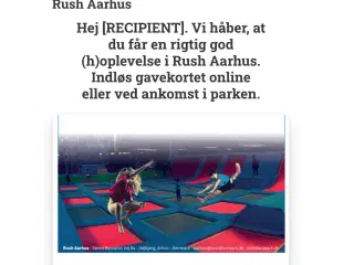 Gavekort til Rush. Værdi 500,- Sælges for 300,-