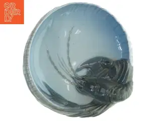 Blå keramisk skål med hummer fra Royal Copenhagen (str. Ø 16 cm)