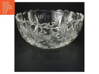 Klassisk glasskål med dekorativt mønster (str. 21,5x9 cm)