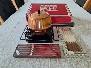 Fondue sæt luksusmodel i kobber