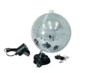Sølv discokugle 50cm inkl. lys og motor (udlejes)