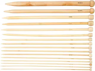 Bambus Strikkepinde 35 cm - 16 par, 2,5-20 mm