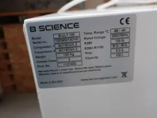 Fryseskab B SCIENCE GLOBAL B-ULT 100