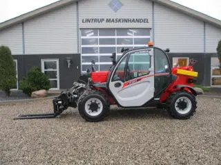 Manitou MT625H Comfort Dansk maskine, med hydrauliske pallegafler.