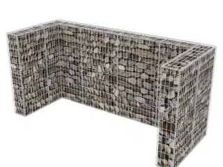 Gabionafskærmning til tre affaldsbeholdere 250x100x120 cm stål