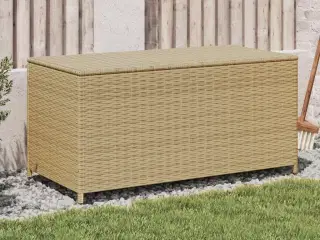 Opbevaringsboks til haven 190 l polyrattan beige
