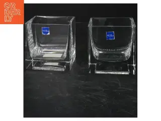 Glas kubiske fyrfadsstager fra Lyngby Glas (str. 8x8x8 cm)